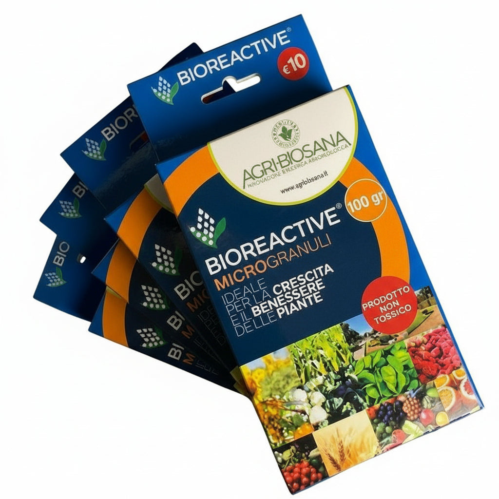 BIOREACTIVE® Microgranuli – 100g | Rigeneratore di Suolo e Risparmio Idrico