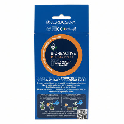 BIOREACTIVE® Microgranuli – 100g | Rigeneratore di Suolo e Risparmio Idrico