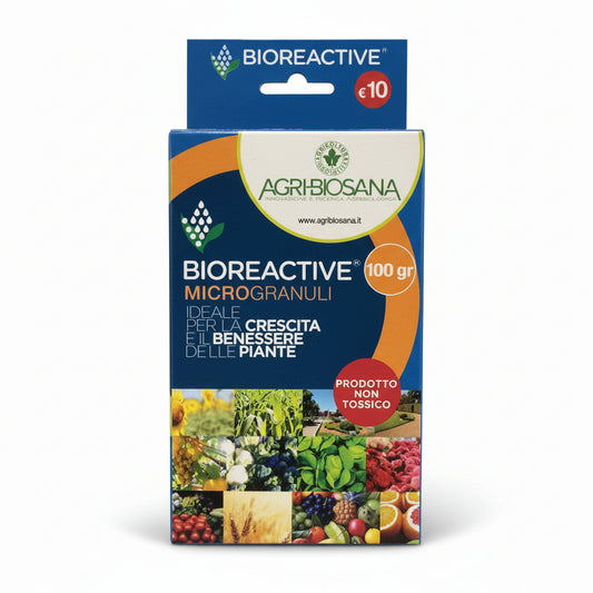 BIOREACTIVE® Microgranuli – 100g | Rigeneratore di Suolo e Risparmio Idrico